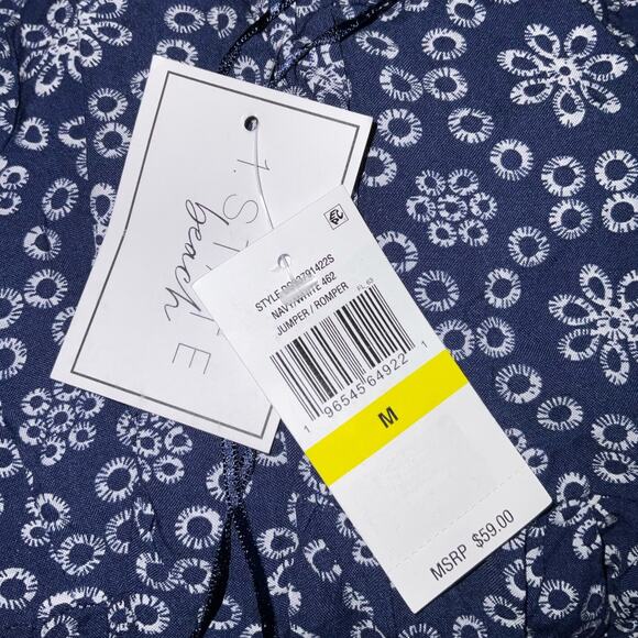 1. State Women’s Printed Sleeveless Tiered Swim Dress Cover Up Blue Size M - Picture 3 of 3